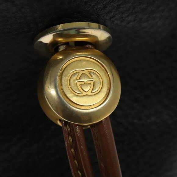 Authentic GUCCI Shoulder Bag Leather Black - Picture 16 of 16